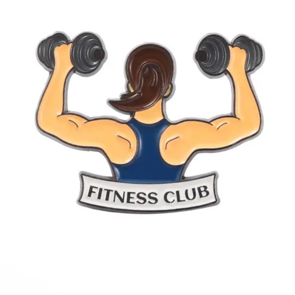 Fitness club Enamel Pin, Female Body Building Enamel Pin, Motivational G…